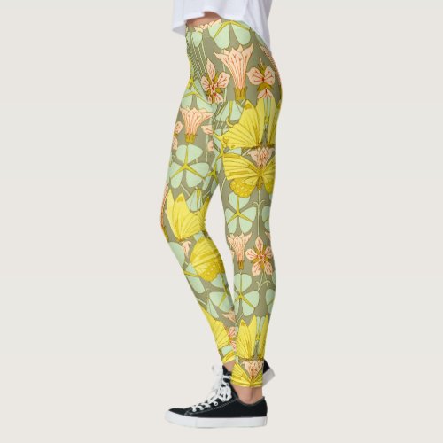Butterfly Floral Botanical Colorful Leggings