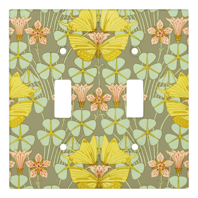 Butterfly Floral Botanical Colorful Light Switch Cover (Front)