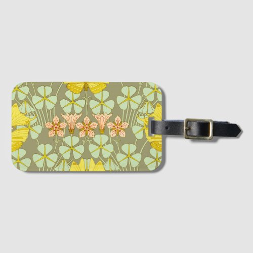 Butterfly Floral Botanical Colorful Luggage Tag