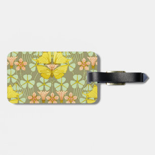 Butterfly Floral Botanical Colorful Luggage Tag
