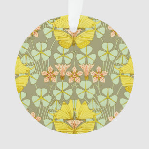 Butterfly Floral Botanical Colorful Ornament