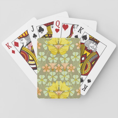 Butterfly Floral Botanical Colorful Playing Cards