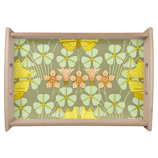 Butterfly Floral Botanical Colorful Serving Tray (Front)