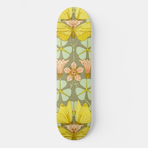 Butterfly Floral Botanical Colorful Skateboard