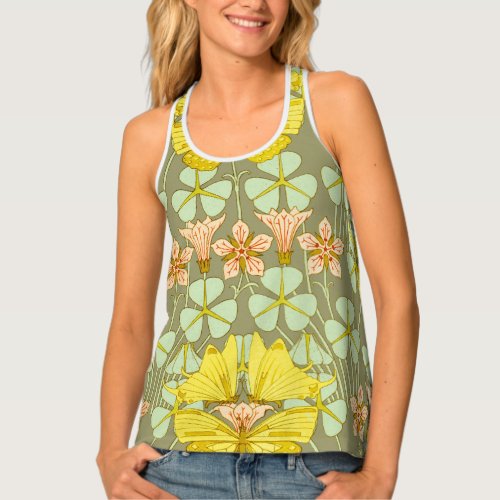 Butterfly Floral Botanical Colorful Tank Top