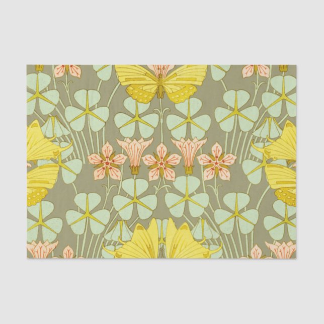 Butterfly Floral Botanical Colorful Tissue Paper (Front)