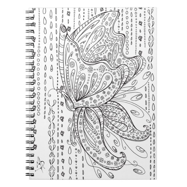 Butterfly Floral Coloring Notebook MADART (Front)
