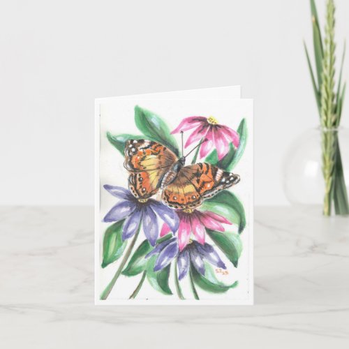 Butterfly floral Comfort Note Card