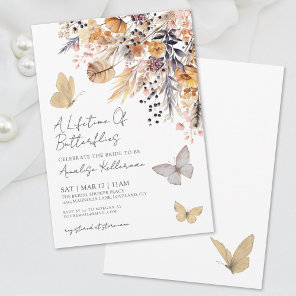 Butterfly Floral Fall Bridal Shower Invitation