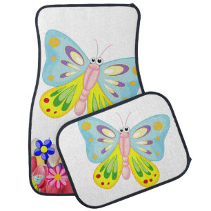 Butterfly Floral Floor Car Mats