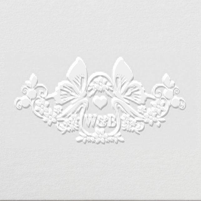 Butterfly Floral Frm 2 Initial Couple Monogram #92 Embosser (Design)