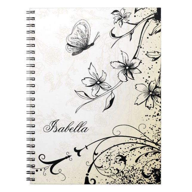 Butterfly Floral Garden Sketch Notebook (Front)