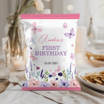 Butterfly Floral Girl Birthday Chip Bag Wrapper<br><div class="desc">Make your little girl's birthday extra special with our Butterfly Floral Birthday Chip Bag Wrapper! Featuring delicate butterflies, elegant floral accents, and soft pastel hues of pink and purple, this charming wrapper adds a whimsical touch to your party favors. Perfect for a butterfly garden-themed celebration, it transforms snack bags into...</div>