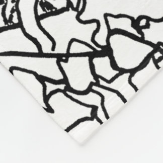 Butterfly Floral in Black and White - Customize Fleece Blanket