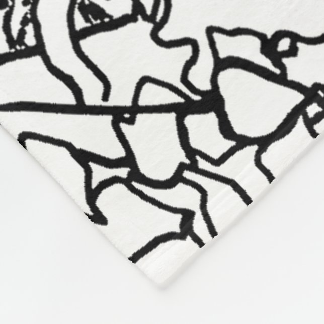 Butterfly Floral in Black and White - Customize Fleece Blanket (Corner)