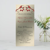 butterfly floral ivory red   Wedding program (Standing Front)