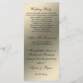 butterfly floral ivory red   Wedding program (Back)