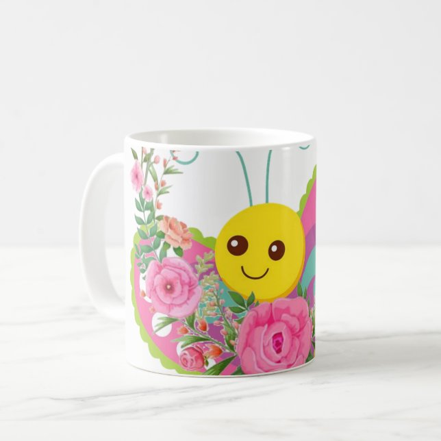 Butterfly Floral Mug (Front Left)