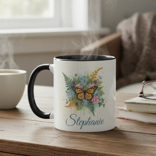 Butterfly Floral Mug – Bright Birthday Gift for He