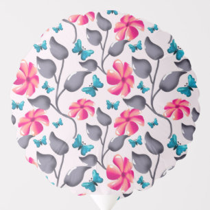 Butterfly floral Pattern Elegant Botanical Balloon