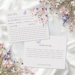 Butterfly Floral Recipe Enclosure Card