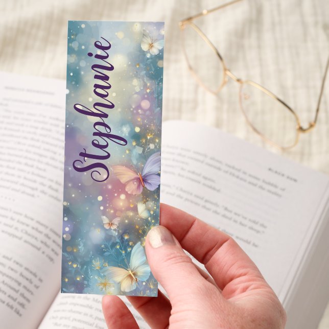 Butterfly Floral Sparkle Glitter Bookmarks (Hand)