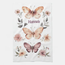 Butterfly Floral Watercolor Elegant CUSTOM NAME