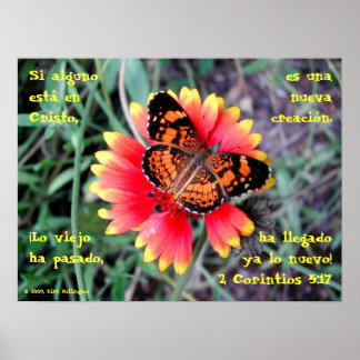 Butterfly Flower—2 Corinthians 5:17 Poster