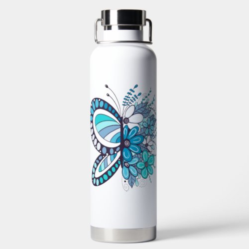 Butterfly Flower 32 oz Water Bottle