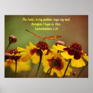 Butterfly Flower Bible Scripture Poster