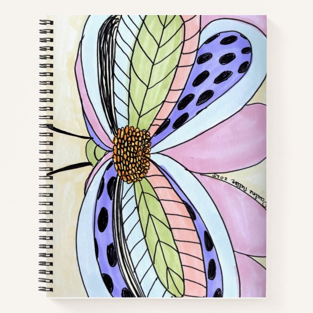 Butterfly Flower Blank Notebook (Front)