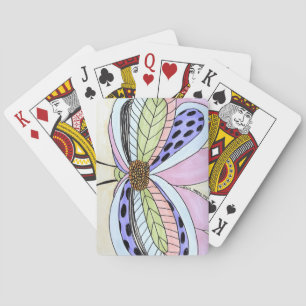 Butterfly Flower Blank Poker Cards