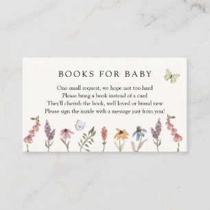 Butterfly Flower Garden Books for Baby Request Enclosure Card