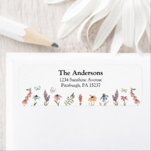 Butterfly Flower Garden Return Address Label