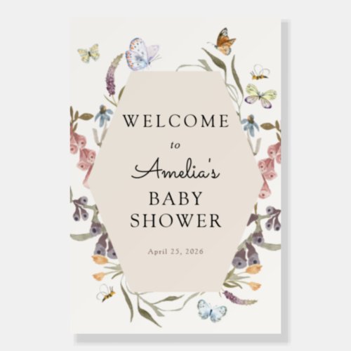 Butterfly Flower Garden Welcome Sign Foam Boards