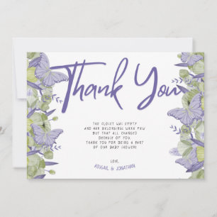 Butterfly & Flower Girl Thank You Card