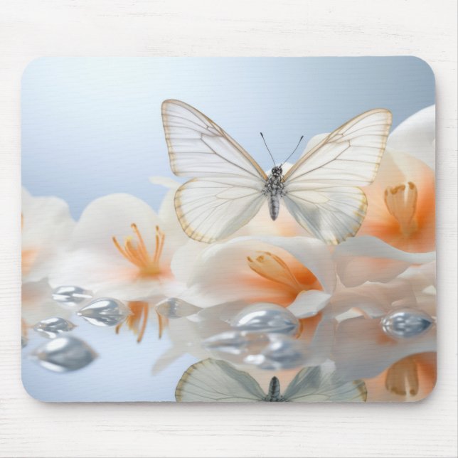 Butterfly Flower Nature Serene Tranquil  Mouse Pad (Front)