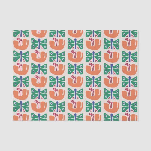 Butterfly Flower Pattern Tissue Paper (Front)