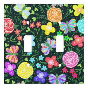 Butterfly Flower Rainbow Light Switch Cover