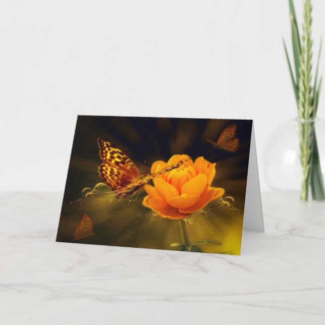 Butterfly & Flower Sympathy Card (Front)