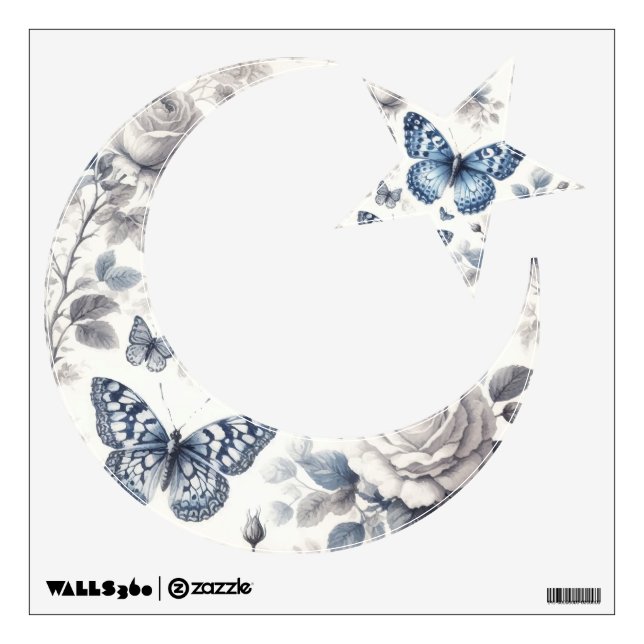 Butterfly flower wall decal (Front)