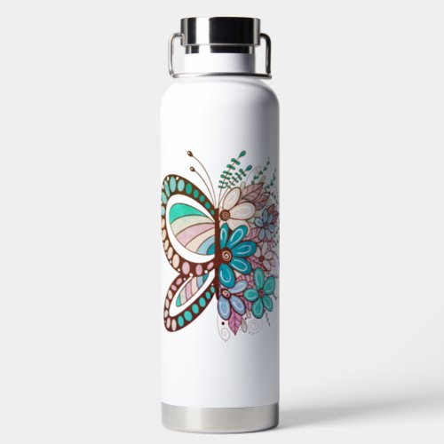 Butterfly Flower Water Bottle