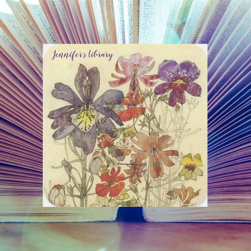 Butterfly Flowers by Charles Mackintosh Square Sticker