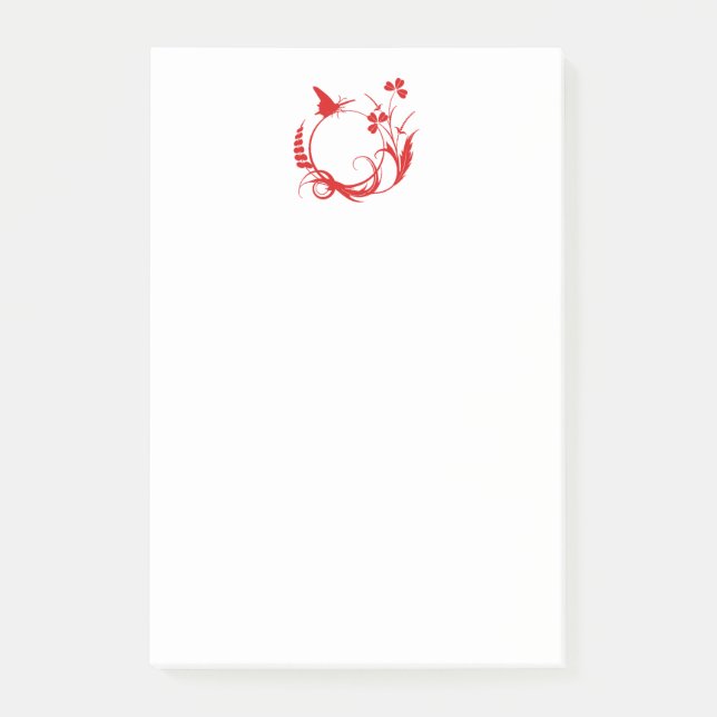 Butterfly Flowers Circle Notes (Front)