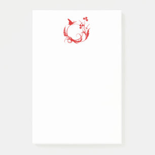 Butterfly Flowers Circle Post-It Notes