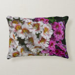 Butterfly Flowers Pink White and Purple Floral Decorative Pillow
