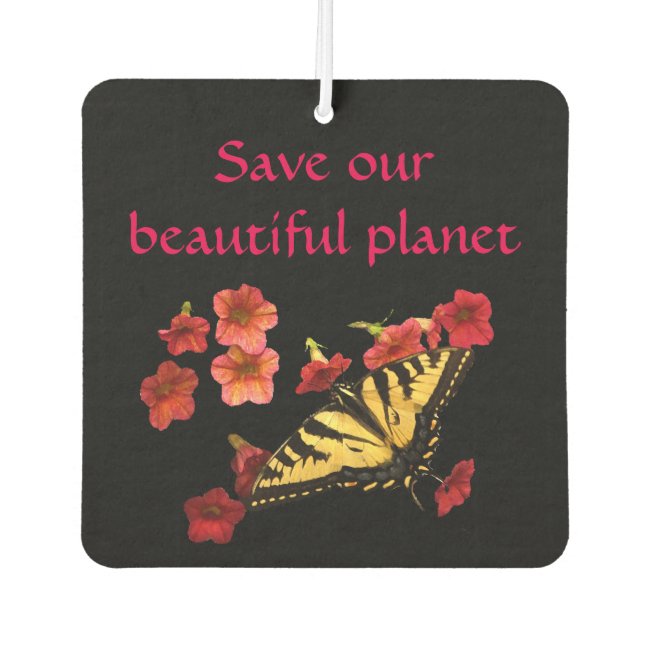 Butterfly Flowers Save Our Planet Air Freshener