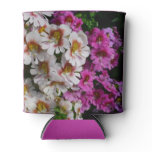 Butterfly Flowers White Pink and Purple Can Cooler