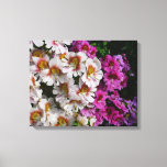 Butterfly Flowers White Pink and Purple Canvas Print