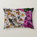 Butterfly Flowers White Pink and Purple Decorative Pillow